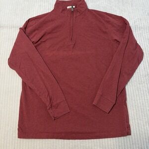 Genteal 1/4 Zip Pullover Sweater Mens Large Red Golf Preppy Cotton Read